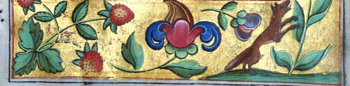 Floral detail from a medieval manuscript
